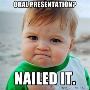 Baby, with caption, Oral Presentation? Nailed it.